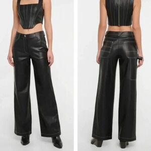 Staud Domino Vegan Leather Cargo Pants size 10